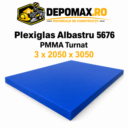 Plexiglas Albastru 5676 PMMA turnat 3 x 2050 x 3050 mm